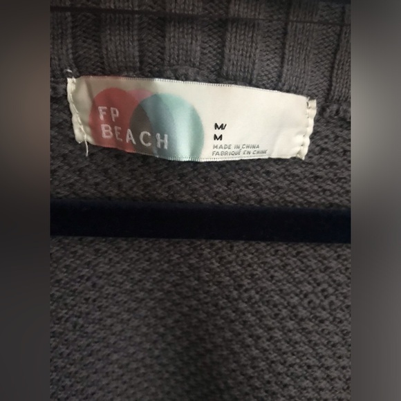 Free People Beach Hailee Cardi• dark grey• medium - Picture 7 of 16
